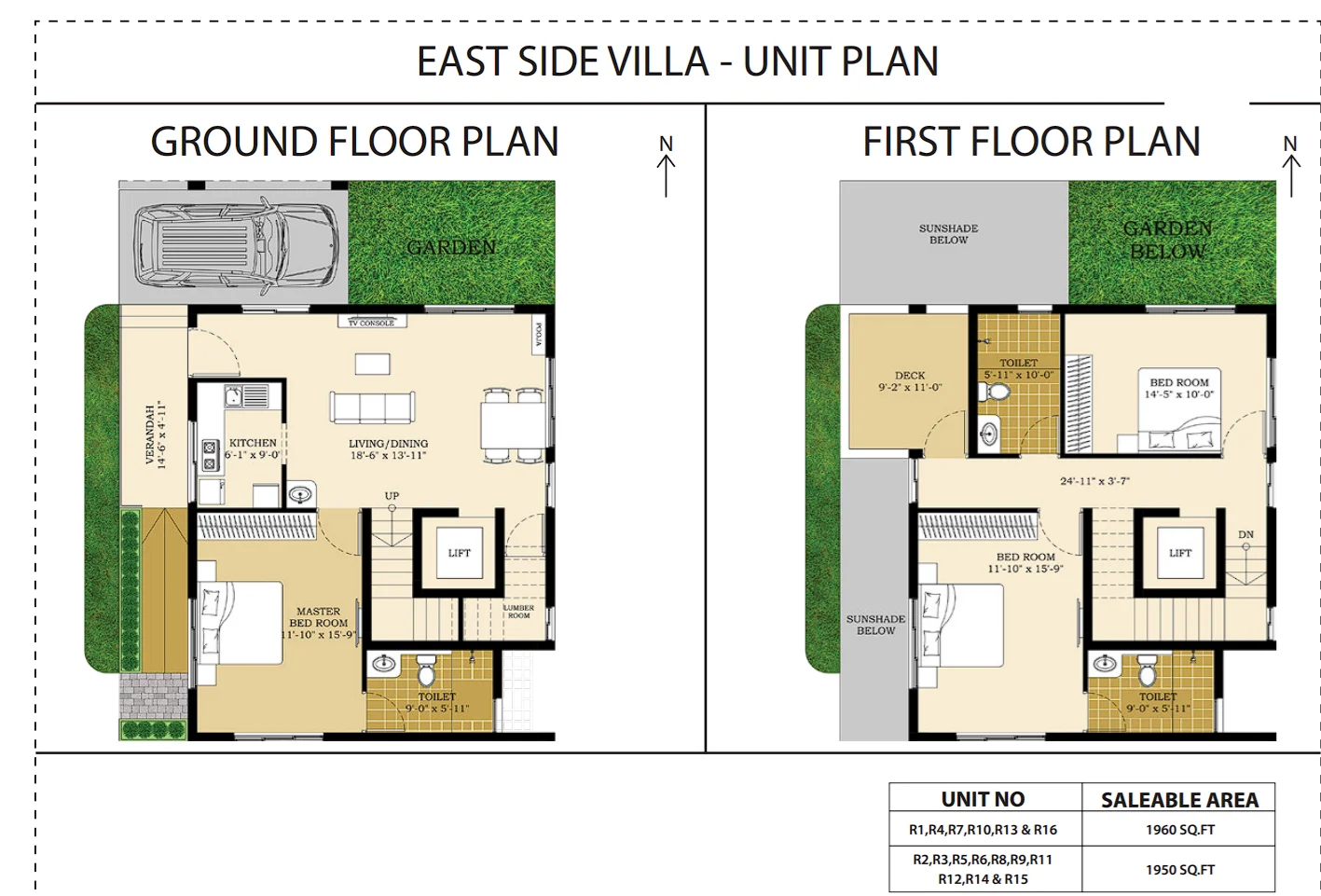 Ziva Mohanam East-Facing 3 BHK Senior Citizen Villa Floor Plan