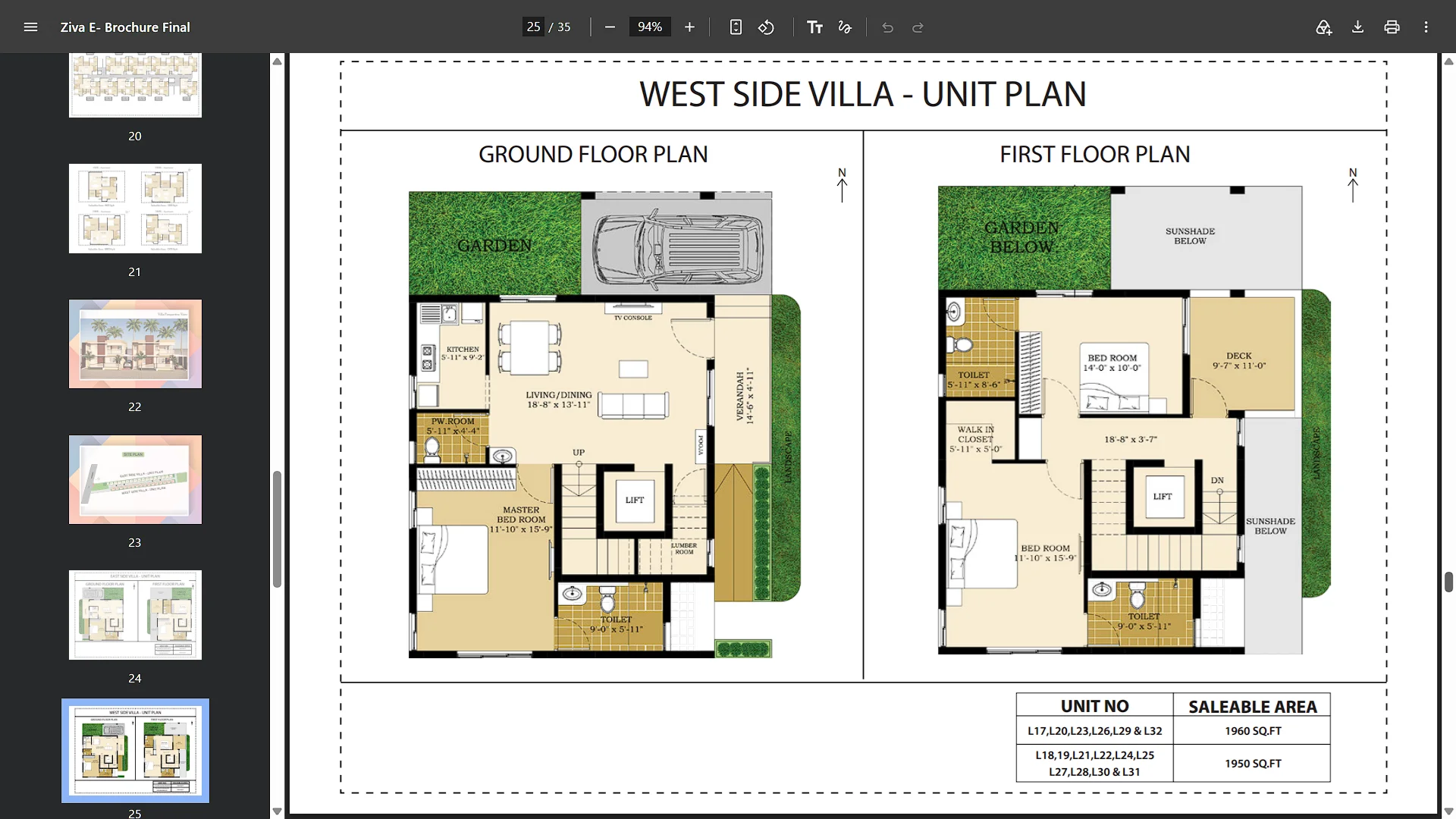 Ziva Mohanam West-Facing 3 BHK Retirement Villa Floor Plan